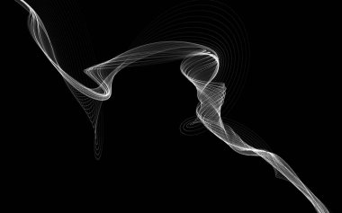 Parlayan soyut dalgalar ve soyut arkaplan ile koyu soyut arkaplan