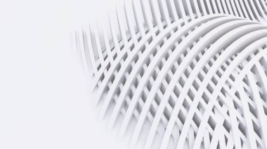 Soyut Eğri Şekiller. Beyaz Dairesel Arkaplan. Soyut arkaplan. 3d illüstrasyon