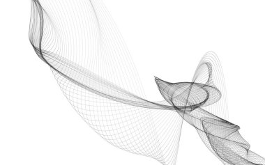 Beyaz zemin üzerinde tek renkli dalga çizgileri olan soyut bir arkaplan. Modern teknoloji arka planı.