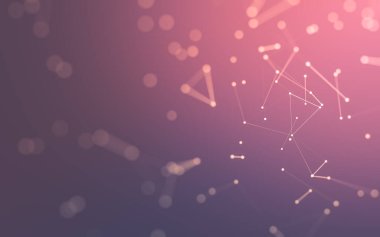 3d soyut arkaplan. Çokgen şekilli molekül teknolojisi, noktaları ve çizgileri birleştiriyor. Bağlantı yapısı. Büyük veri görselleştirmesi. 3d arkaplan.