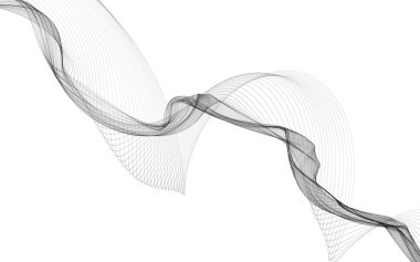 Beyaz zemin üzerinde tek renkli dalga çizgileri olan soyut bir arkaplan. Modern teknoloji arka planı.