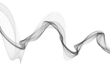 Beyaz zemin üzerinde tek renkli dalga çizgileri olan soyut bir arkaplan. Modern teknoloji arka planı.