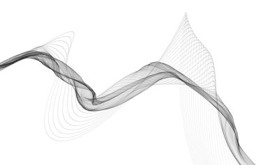 Beyaz zemin üzerinde tek renkli dalga çizgileri olan soyut bir arkaplan. Modern teknoloji arka planı.