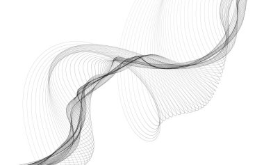 Beyaz zemin üzerinde tek renkli dalga çizgileri olan soyut bir arkaplan. Modern teknoloji arka planı.