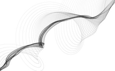 Beyaz zemin üzerinde tek renkli dalga çizgileri olan soyut bir arkaplan. Modern teknoloji arka planı.