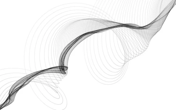 Streszczenie Tła Monochromatycznymi Liniami Fal Białym Tle Kontekst Nowoczesnych Technologii — Zdjęcie stockowe