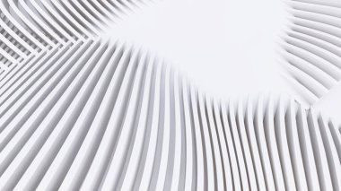 Soyut Eğri Şekiller. Beyaz Dairesel Arkaplan. Soyut arkaplan. 3d illüstrasyon