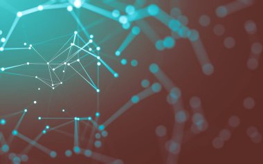 3d soyut arkaplan. Çokgen şekilli molekül teknolojisi, noktaları ve çizgileri birleştiriyor. Bağlantı yapısı. Büyük veri görselleştirmesi. 3d arkaplan.