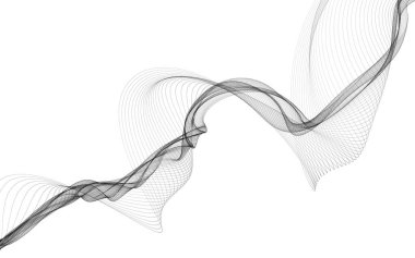 Beyaz zemin üzerinde tek renkli dalga çizgileri olan soyut bir arkaplan. Modern teknoloji arka planı.