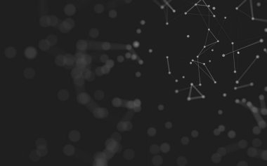 3d soyut arkaplan. Çokgen şekilli molekül teknolojisi, noktaları ve çizgileri birleştiriyor. Bağlantı yapısı. Büyük veri görselleştirmesi. 3d arkaplan. 