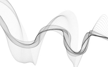 Beyaz zemin üzerinde tek renkli dalga çizgileri olan soyut bir arkaplan. Modern teknoloji arka planı.