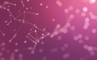 3d soyut arkaplan. Çokgen şekilli molekül teknolojisi, noktaları ve çizgileri birleştiriyor. Bağlantı yapısı. Büyük veri görselleştirmesi. 3d arkaplan.