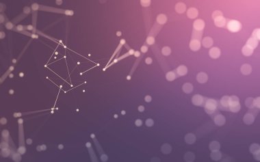 3d soyut arkaplan. Çokgen şekilli molekül teknolojisi, noktaları ve çizgileri birleştiriyor. Bağlantı yapısı. Büyük veri görselleştirmesi. 3d arkaplan.