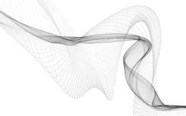 Beyaz zemin üzerinde tek renkli dalga çizgileri olan soyut bir arkaplan. Modern teknoloji arka planı.