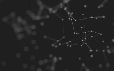 3d soyut arkaplan. Çokgen şekilli molekül teknolojisi, noktaları ve çizgileri birleştiriyor. Bağlantı yapısı. Büyük veri görselleştirmesi. 3d arkaplan. 