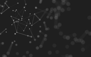 3d soyut arkaplan. Çokgen şekilli molekül teknolojisi, noktaları ve çizgileri birleştiriyor. Bağlantı yapısı. Büyük veri görselleştirmesi. 3d arkaplan. 