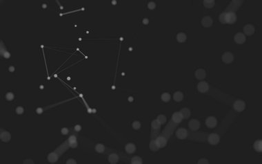 3d soyut arkaplan. Çokgen şekilli molekül teknolojisi, noktaları ve çizgileri birleştiriyor. Bağlantı yapısı. Büyük veri görselleştirmesi. 3d arkaplan. 