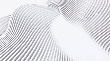 Soyut Eğri Şekiller. Beyaz Dairesel Arkaplan. Soyut arkaplan. 3d illüstrasyon