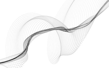 Beyaz zemin üzerinde tek renkli dalga çizgileri olan soyut bir arkaplan. Modern teknoloji arka planı.