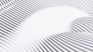 Soyut Eğri Şekiller. Beyaz Dairesel Arkaplan. Soyut arkaplan. 3d illüstrasyon