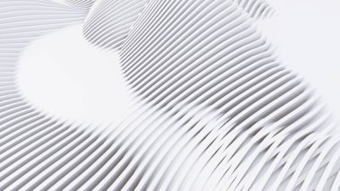 Soyut Eğri Şekiller. Beyaz Dairesel Arkaplan. Soyut arkaplan. 3d illüstrasyon
