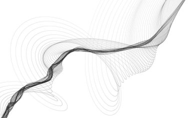 Beyaz zemin üzerinde tek renkli dalga çizgileri olan soyut bir arkaplan. Modern teknoloji arka planı.