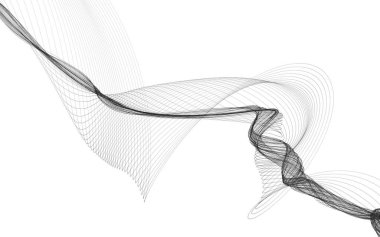 Beyaz zemin üzerinde tek renkli dalga çizgileri olan soyut bir arkaplan. Modern teknoloji arka planı.