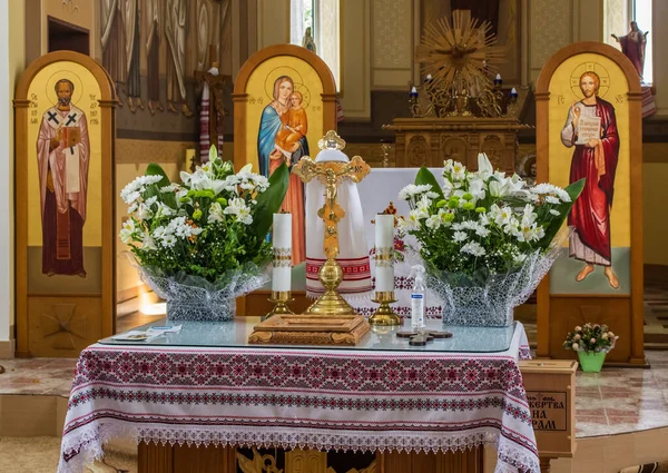 Iglesia Encuentra Pequeño Pueblo Ucrania — Foto de Stock