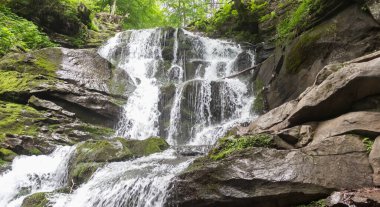 Shypit Şelalesi, Ukrayna, Transcarpathia, yaz manzarası