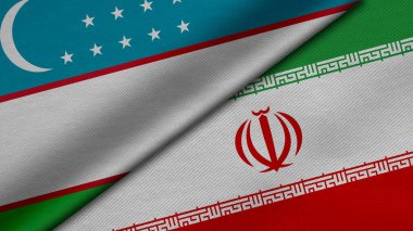 Özbekistan Cumhuriyeti ve İran İslam Cumhuriyeti 'nin iki bayraklarının kumaş dokusu, ikili ilişkiler, barış ve ülkeler arasındaki çatışmayla birlikte 3D olarak yorumlanması, arka plan açısından büyük önem taşıyor.