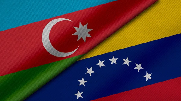 Representación Dos Banderas República Azerbaiyán República Venezuela Junto Con Textura —  Fotos de Stock
