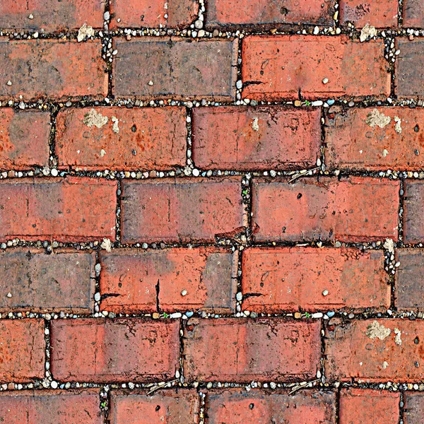 Texture Red Brick Pavement High Resolution — Stock Photo, Image