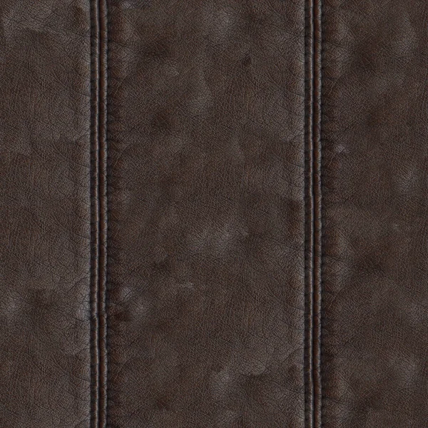 Texture Stitched Brown Leather High Resolution Texture Background — Stock Photo, Image