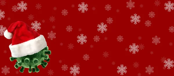 Christmas Background Coronavirus 2022 2023 High Quality Background Copy Space — Stock Photo, Image