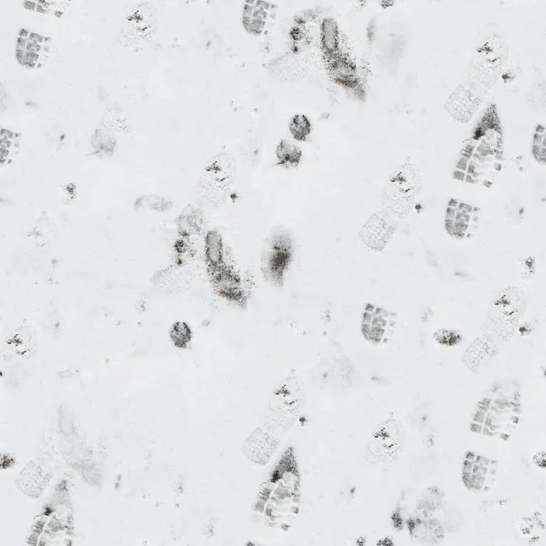 Безшовна Текстура Снігу Відбитками Ніг Фон Високою Роздільною Здатністю Натуральні — стокове фото