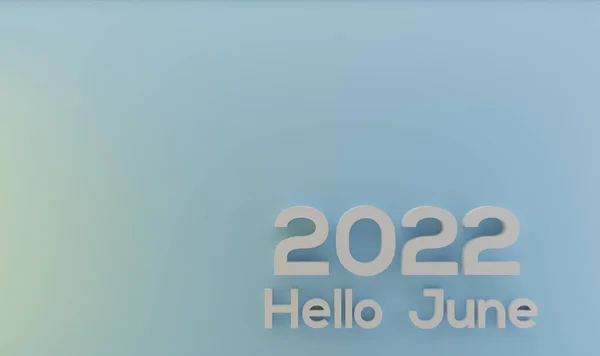 Hello June 2022 현대적 최소화 텍스트 렌더링 이미지 — 스톡 사진