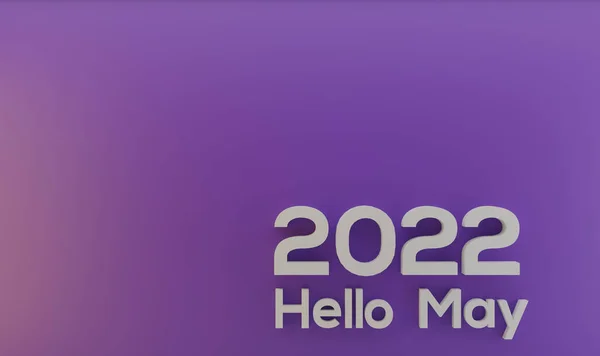 Hello May Spring 2022 Fundal Modern Minimalist Text Muncă Redare — Fotografie, imagine de stoc