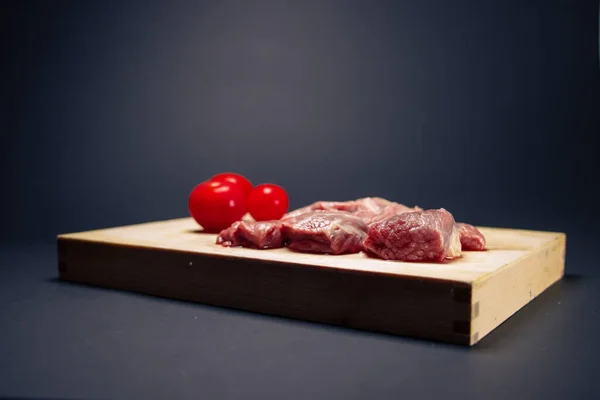 Viande Fraîche Boeuf Différents Types Steaks Boeuf Crus Avec Gros — Photo
