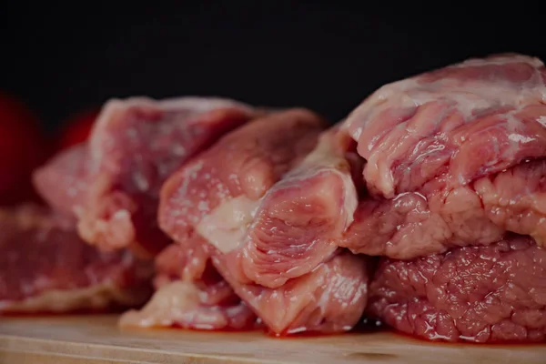 Μοσχάρι Νωπό Κρέας Διάφορα Είδη Ακατέργαστου Βοείου Κρέατος Μπριζόλες Ένα — Φωτογραφία Αρχείου