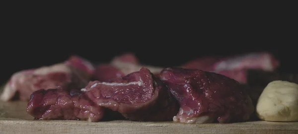 Μοσχάρι Νωπό Κρέας Διάφορα Είδη Ακατέργαστου Βοείου Κρέατος Μπριζόλες Ένα — Φωτογραφία Αρχείου