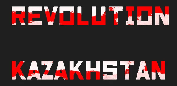 Revolução Cazaquistão Com Texto Revolução Cazaquistão — Fotografia de Stock
