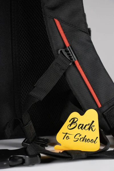 Back School Inscription Sticker School Backpacks — Zdjęcie stockowe