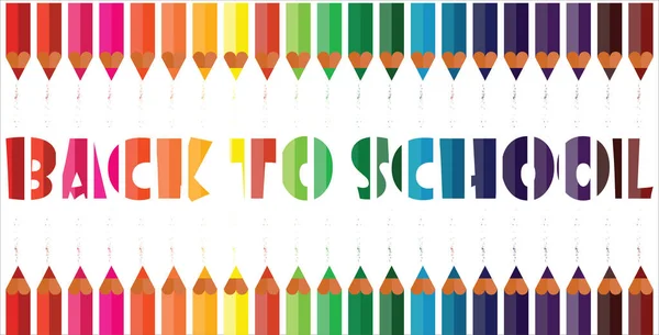 Pencil Background Colorful Pencils Text Back School Education Rainbow Colors — Vettoriale Stock