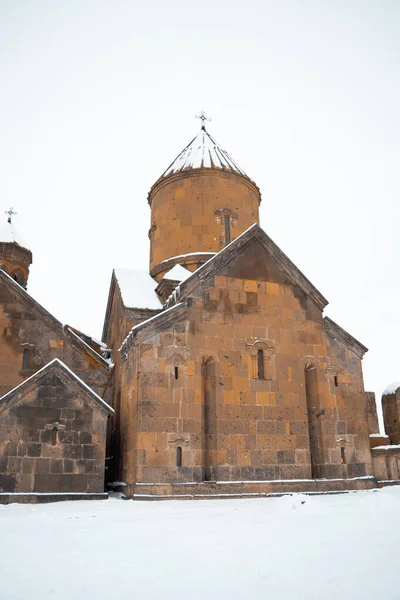 Mosteiro Saghmosavank Inverno Província Aragatsotn Armênia — Fotografia de Stock