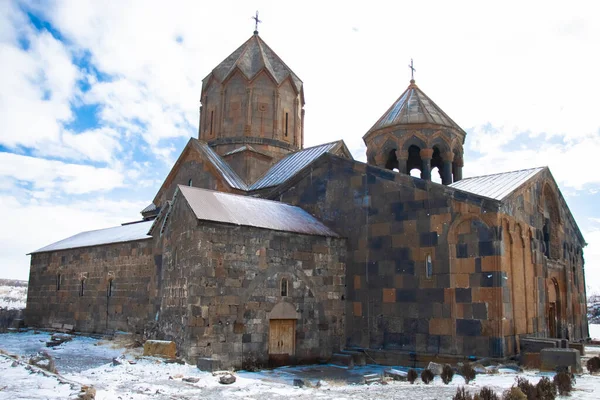 Hovhannavank Monastery Winter Village Ohanavan Aragatsotn Province Armenia — Stok Foto