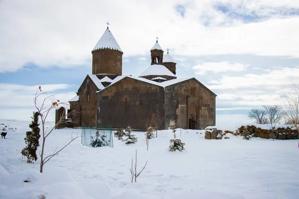 Saghmosavank Monastery Winter Aragatsotn Province Armenia — Stock fotografie