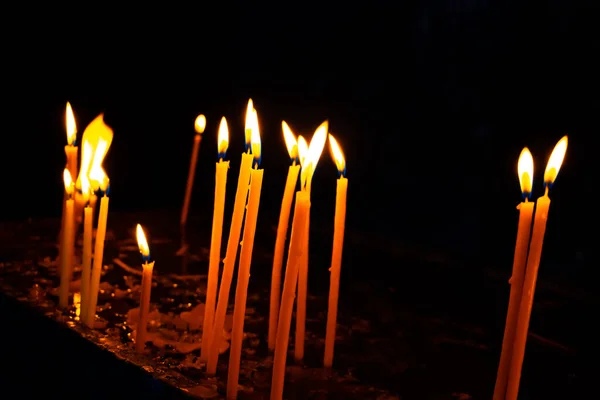 Зажгла Свечи Церкви Красивый Фон — стоковое фото
