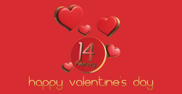Happy Valentine Day Wallpaper Hearts Text Happy Valentine Day February —  Fotos de Stock