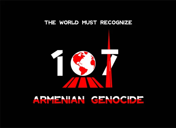 Tsitsernakaberd Ormianin Ludobójstwo 107 Lat Wektor Erywań Armenia — Wektor stockowy