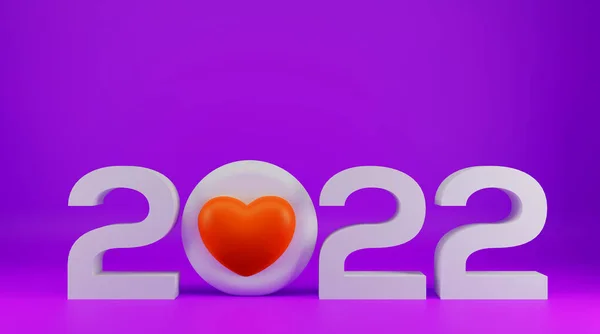 Feliz Dia Dos Namorados Fundo 2022 Coração Com 2022 Cor — Fotografia de Stock